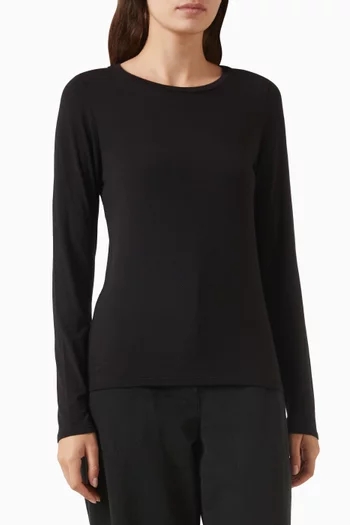 تي شيرت بفتحة رقبة مستديرة نسيج