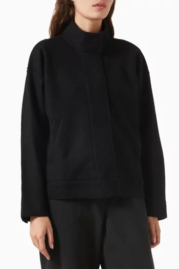 Stand-collar Jacket in Wool