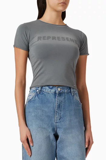 تي شيرت جرانج بقصة ضيقة مزيج قطن