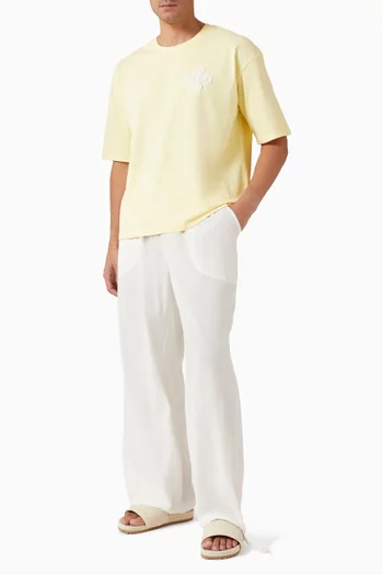 Flower Embroidered T-shirt in Cotton