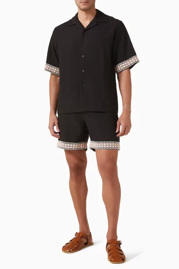 Crochet Trim Bowling Shirt