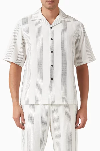 Textured Stripe Shirt in Cotton