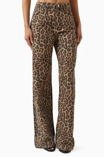 Hugh Leopard-print Jeans in Denim