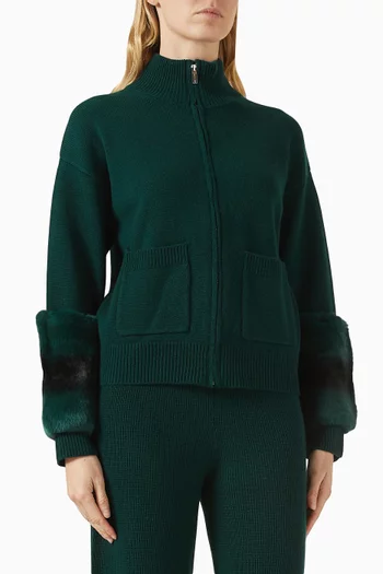 The Cuff Bomber Jacket in Wool-cashmere