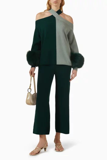 Straight-leg Cropped Pants in Wool-cashmere
