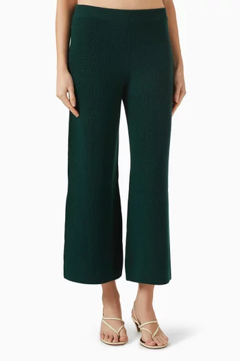 Straight-leg Cropped Pants in Wool-cashmere