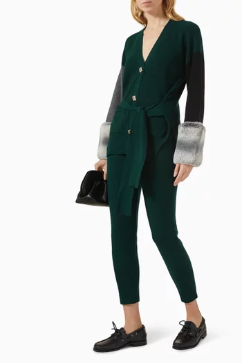 Tie-detail Cuff Cardigan in Wool-cashmere