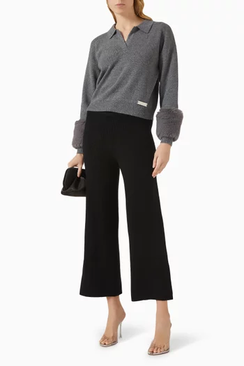 The Faux Cuff Polo Sweater in Knit