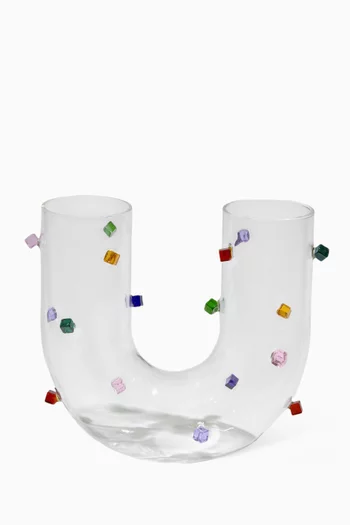 Jewel U Vase in Glass