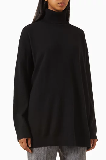 سترة بياقة عالية صوف وكشمير