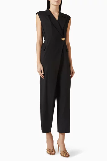 V-neck Jumpsuit in Viscose Blend