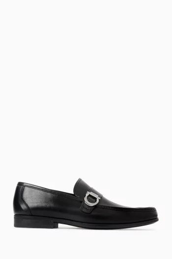 Gancini Ornament Moccasins in Leather