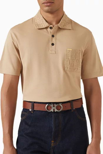 Reversible & Adjustable Gancini Belt in Leather