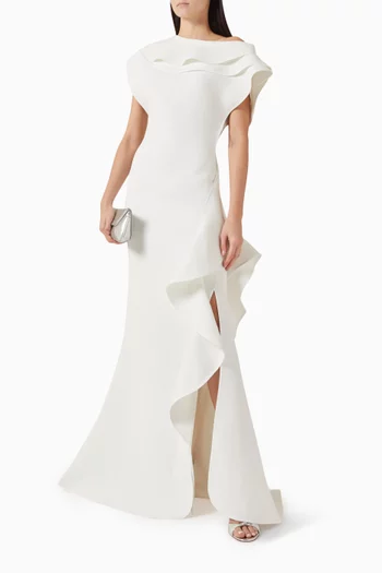 Gradual Wave Gown in Crepe