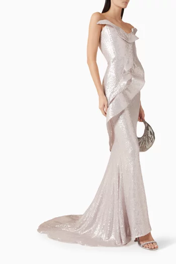 Zya Sequin-embellished Gown