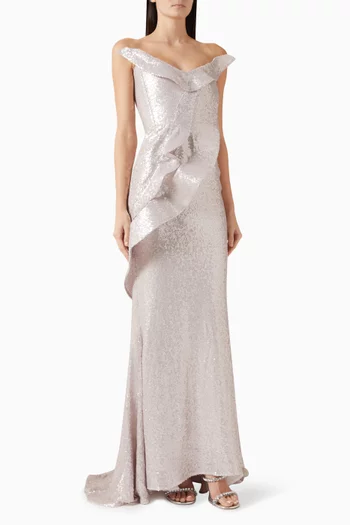 Zya Sequin-embellished Gown