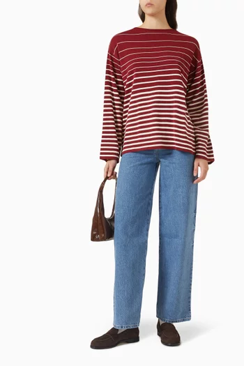 بنطال جينز بقصة ساق مستقيمة انديغو