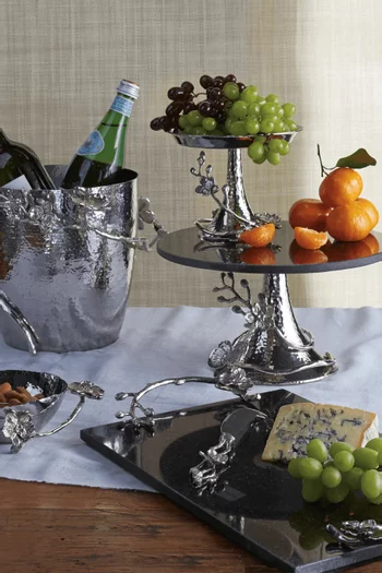 طبق مكسرات بتصميم أوركيد أبيض ستانلس ستيل