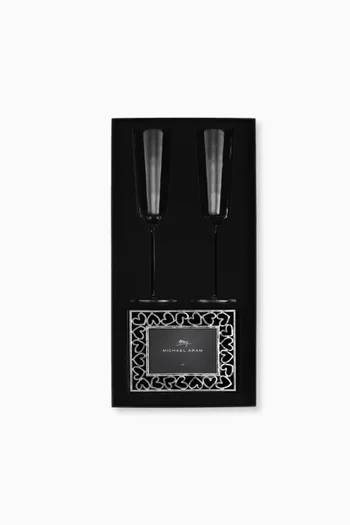 Reflective Champagne Flute & Heart Frame Gift Set