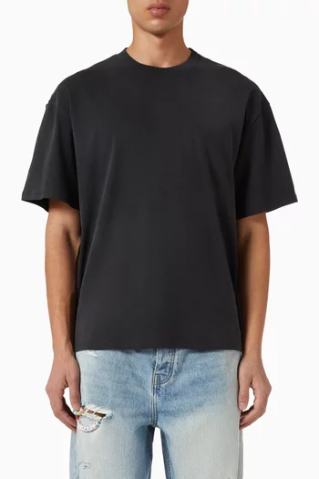 Patched Boxy T-shirt in Cotton