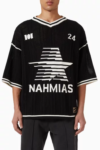 Knit Star Football Shirt in Cotton