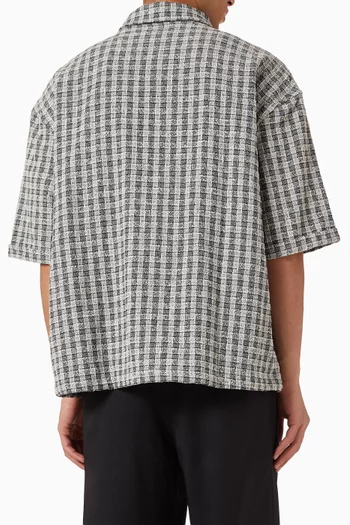 Jacquard Cropped Shirt in Cotton-blend