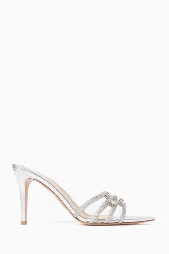 Crystal-embellished Mules in Nappa
