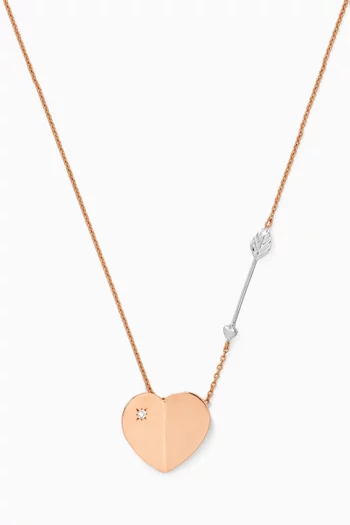 قلادة هيام بحلية سهم ذهب وردي عيار 18