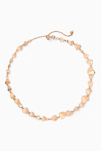 قلادة رقبة هيام على شكل قلب ذهب وردي عيار 18