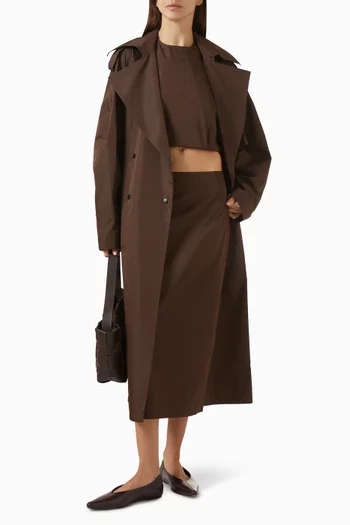 تنورة بقصة مستقيمة قماش تفتا ورقي