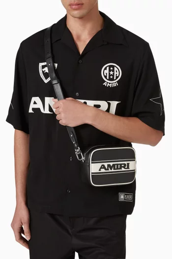 Sport Logo Camera Bag in Leather