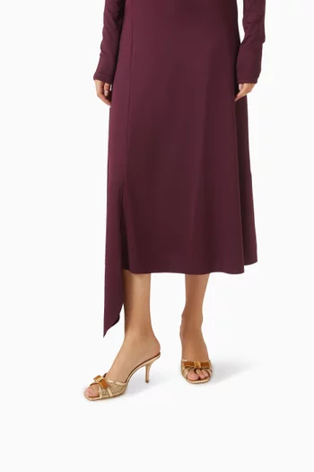 حذاء بيرلا مفتوح من الخلف بكعب 70 مم قماش شبكي مزين بغليتر