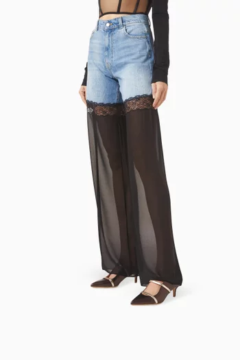 حذاء مورين مفتوح من الخلف بكعب 45 مم جلد لامع