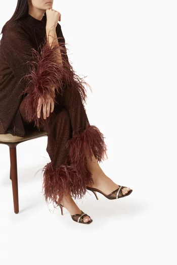 حذاء بيرلا مفتوح من الخلف بكعب 70 مم جلد لامع