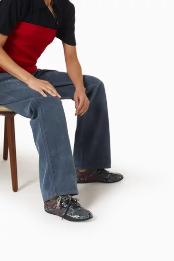 سنيكرز جمنازيوم قماش معالج وجلد