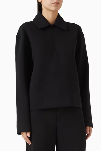 Half-zip Pullover in Cotton Blend