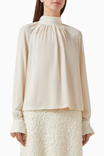 Gathered Blouse in Crepe