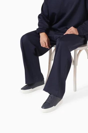 Avenue Logo Sneakers in Smooth Leather