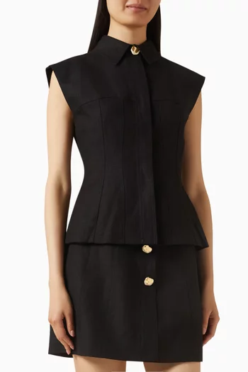 بلوزة ماغنوليا مزيج كتان