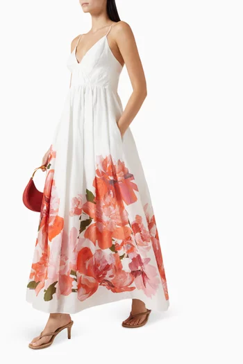 فستان فاكيشن طويل قماش رامي