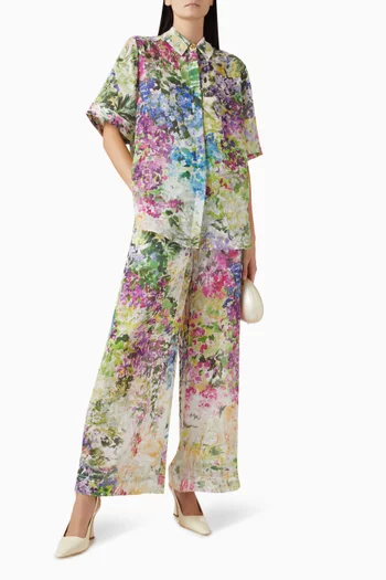 بنطال ادينا مزين بنقشة مزيج لايوسيل