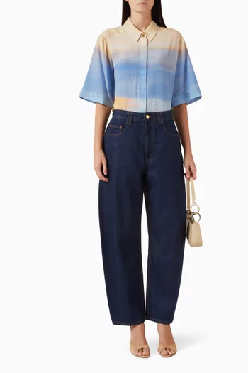 Stevie Barrel-leg Jeans in Denim