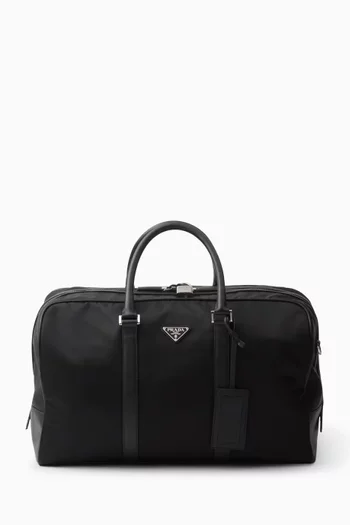 Duffel Bag in Re-Nylon & Saffiano Leather