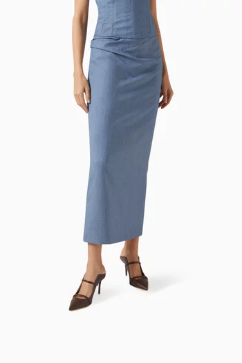 Maureen 85 Mules in Lizard-embossed Leather