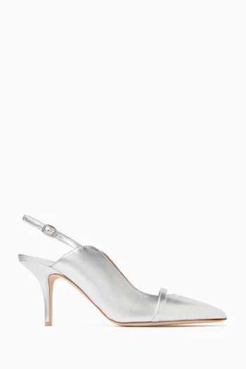 Marion 70 Slingback Pumps in Metallic Nappa