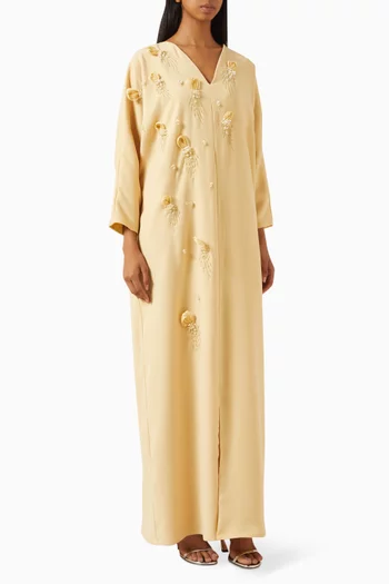 قفطان مطرز بالخرز كريب