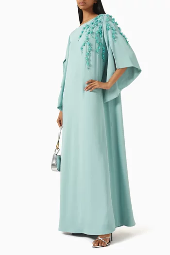 قفطان مطرز بالخرز كريب