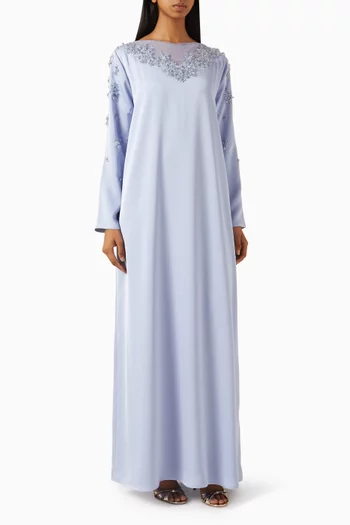 قفطان مطرز بالخرز كريب