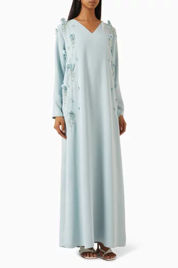 قفطان مطرز بالخرز كريب