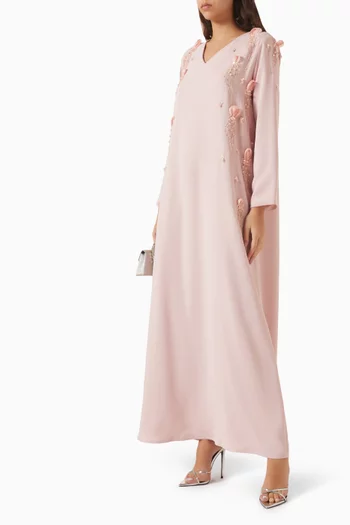 Bead-embellished Kaftan in Crepe